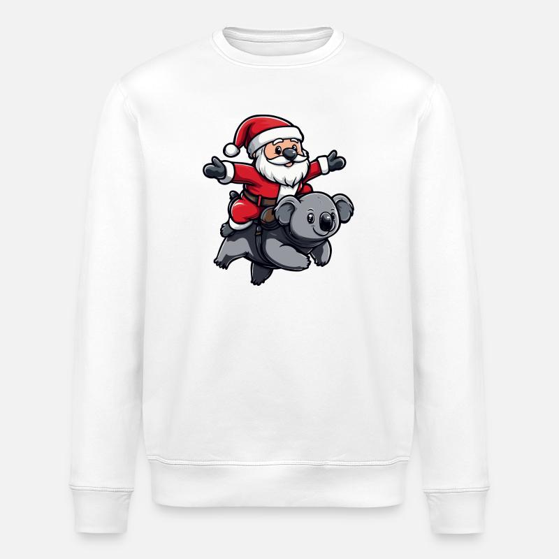 Koala Père Noël dessin animé - Sweat bio ROLLER Stanley/Stella Unisexe - blanc