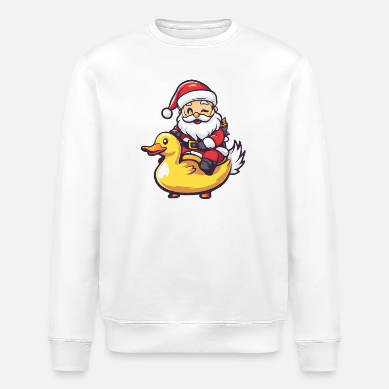 Canard Père Noël Dessin animé - Sweat bio ROLLER Stanley/Stella Unisexe - blanc
