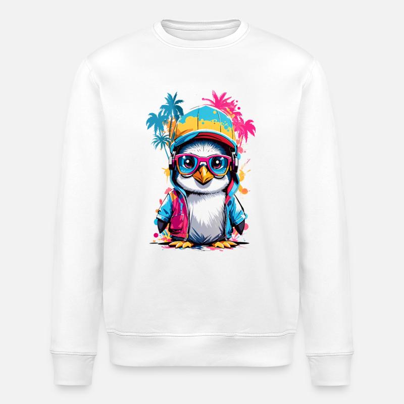 Pingouin cool - Sweat bio ROLLER Stanley/Stella Unisexe - blanc