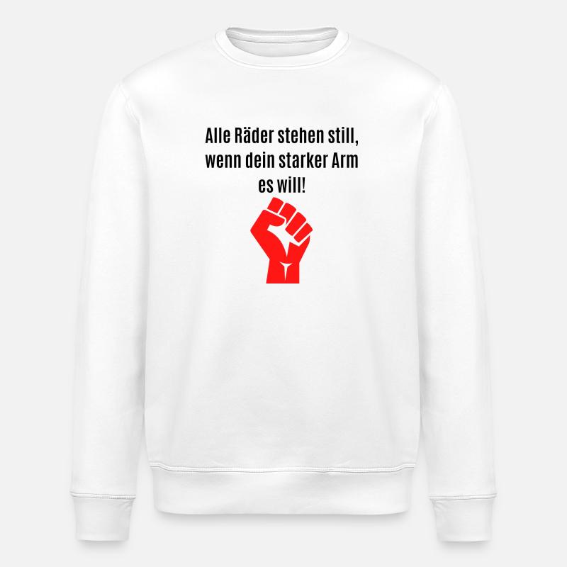 Starke Arm Fäuste-Print - Stanley/Stella Unisex Bio-Sweatshirt ROLLER - Weiß