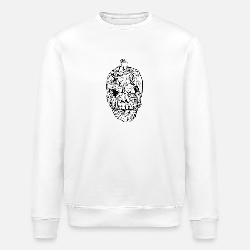 Monster Grusel Kürbiskopf - Stanley/Stella Unisex Bio-Sweatshirt ROLLER - Weiß