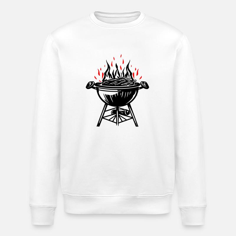 Grill, Feu, Grill, Viande - Sweat bio ROLLER Stanley/Stella Unisexe - blanc