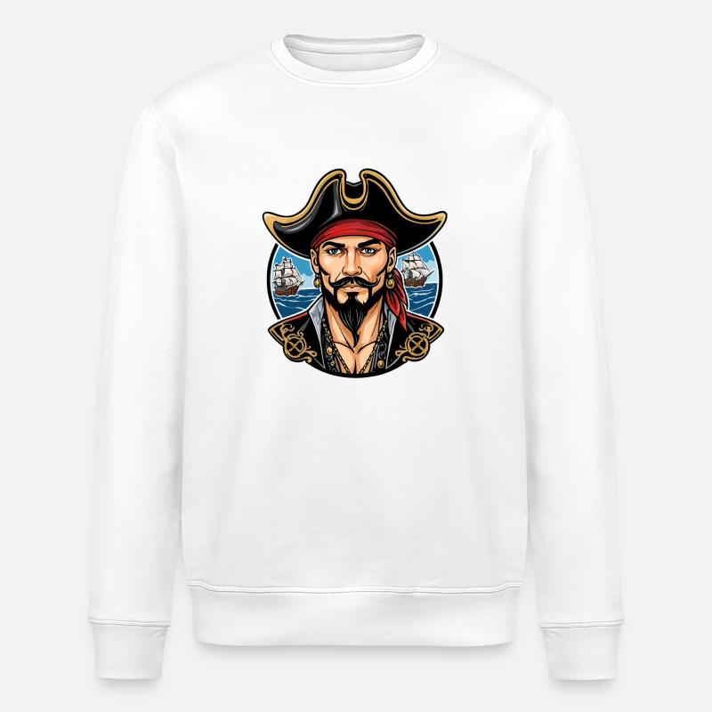 Pirate Style Néo Traditionnel - Sweat bio ROLLER Stanley/Stella Unisexe - blanc