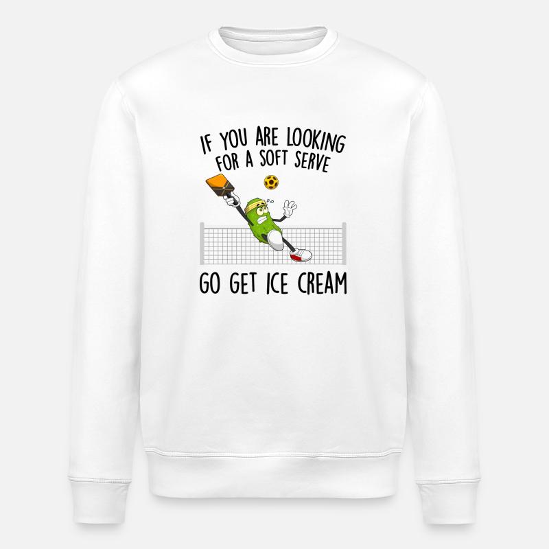 Funny Pickleball Player Paddleball Lover - Stanley/Stella ROLLER Unisex Organic Sweatshirt - white