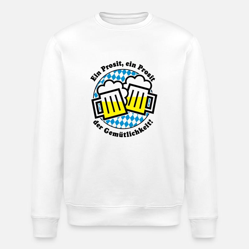Ein Prosit der Gemütlichkeit! (Bier-Maßkrug) - Stanley/Stella ROLLER Unisex Organic Sweatshirt - white