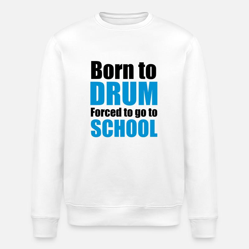 drums - Stanley/Stella ROLLER Unisex Organic Sweatshirt - white