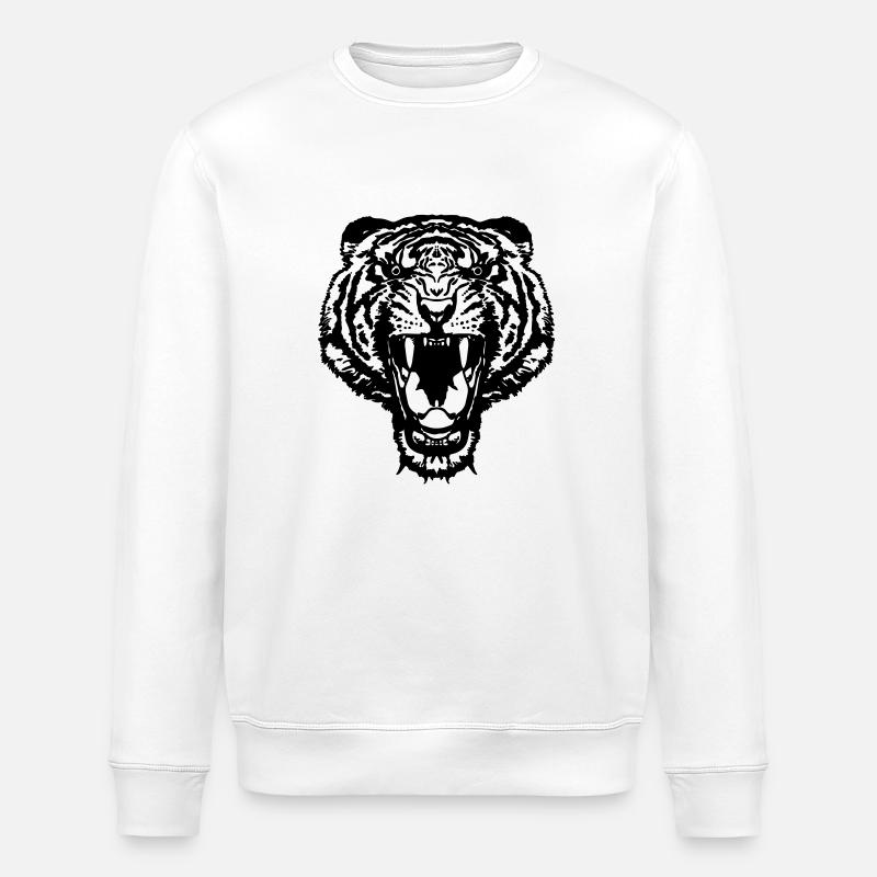 ferocious_tiger - Stanley/Stella Unisex Bio-Sweatshirt ROLLER - Weiß