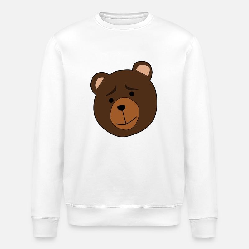 teddy bear - Stanley/Stella ROLLER Unisex Organic Sweatshirt - white