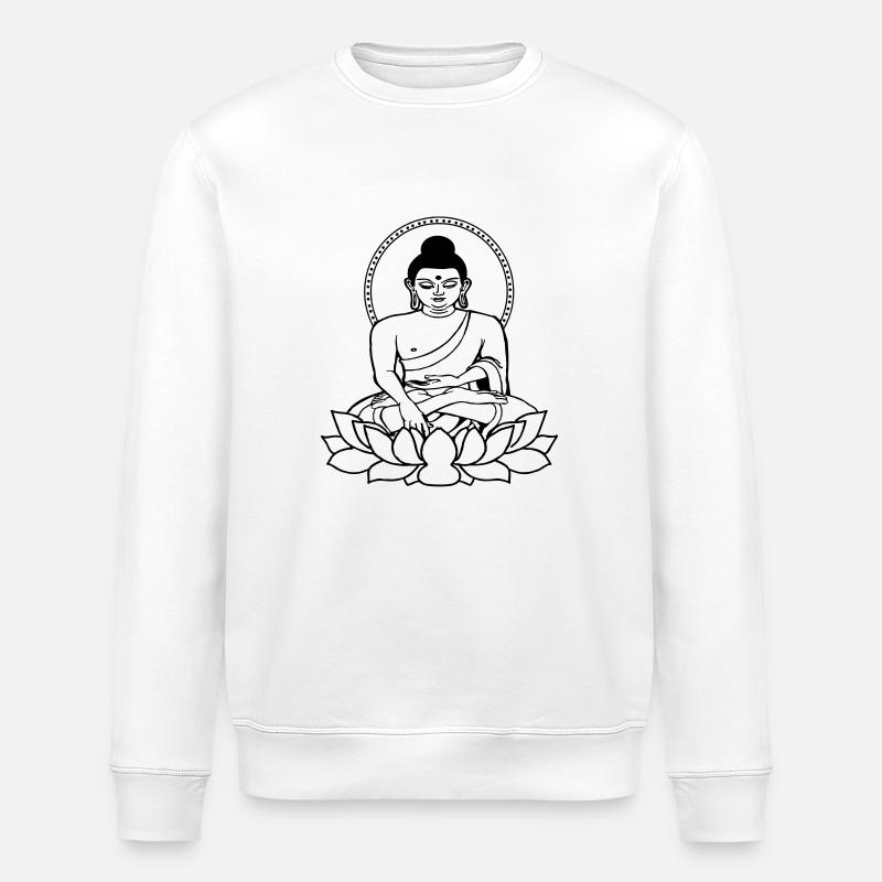 Buddha sitting de - Stanley/Stella Unisex Bio-Sweatshirt ROLLER - Weiß