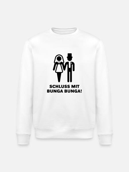 Stop Bunga Bunga! (Wedding / marriage) - Stanley/Stella ROLLER Unisex Organic Sweatshirt - white