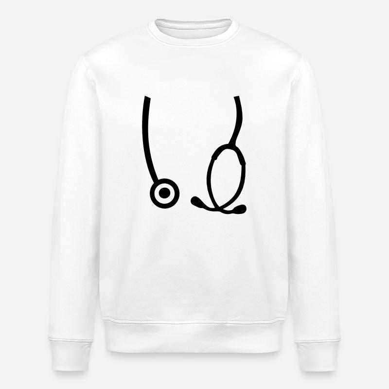 Stethoskop Arzt - Stanley/Stella Unisex Bio-Sweatshirt ROLLER - Weiß