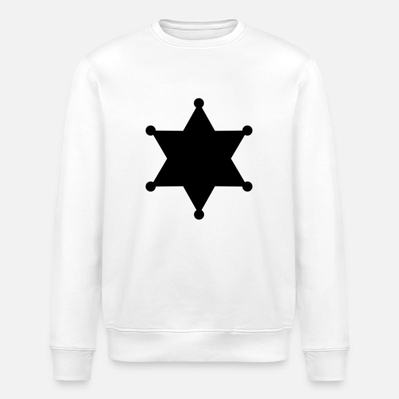 sheriff_star__f1 - Stanley/Stella Unisex Bio-Sweatshirt ROLLER - Weiß