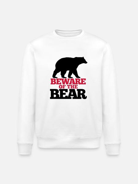Bär Wild T-Shirt - Stanley/Stella Unisex Bio-Sweatshirt ROLLER - Weiß