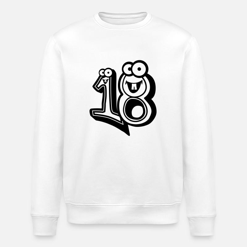 caricature comique de 18-dix-huit ans - Sweat bio ROLLER Stanley/Stella Unisexe - blanc