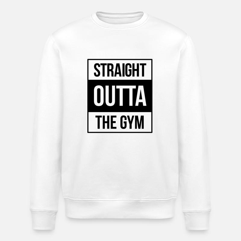 straight outta the gym - Sudadera ecológica unisex ROLLER de Stanley/Stella - blanco
