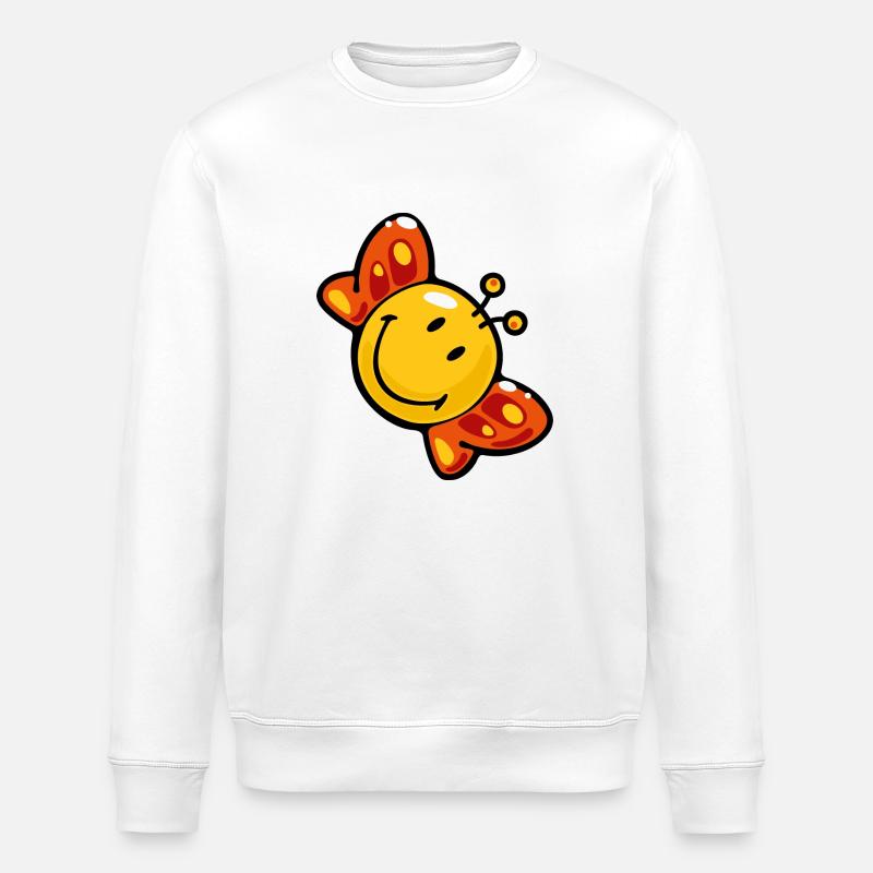 Smiley Butterfly - Stanley/Stella Unisex Bio-Sweatshirt ROLLER - Weiß