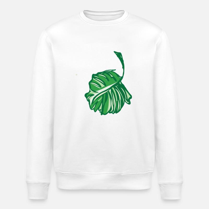 Natur - Grünes Blatt - Stanley/Stella Unisex Bio-Sweatshirt ROLLER - Weiß