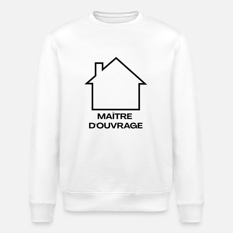 Maître d'ouvrage Maison - Sweat bio ROLLER Stanley/Stella Unisexe - blanc