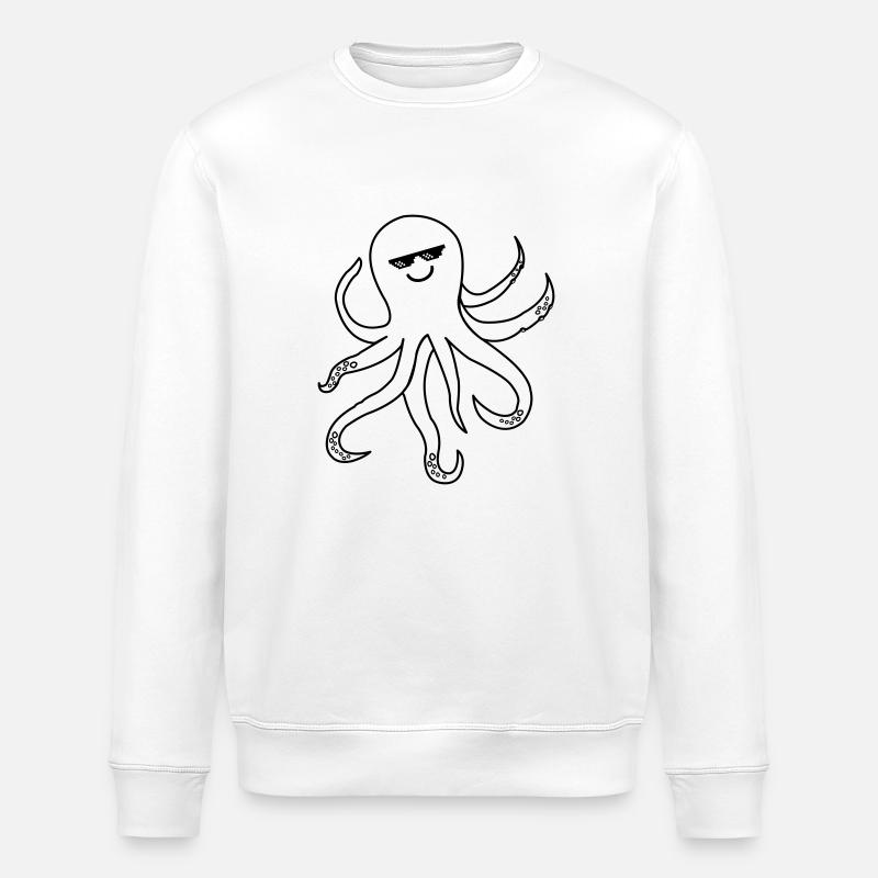 Octopus Octopus Cool - Stanley/Stella ROLLER Unisex Organic Sweatshirt - white