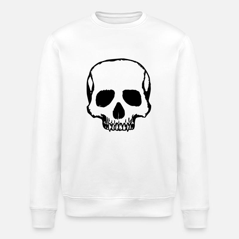 skull - Stanley/Stella ROLLER Unisex Organic Sweatshirt - white