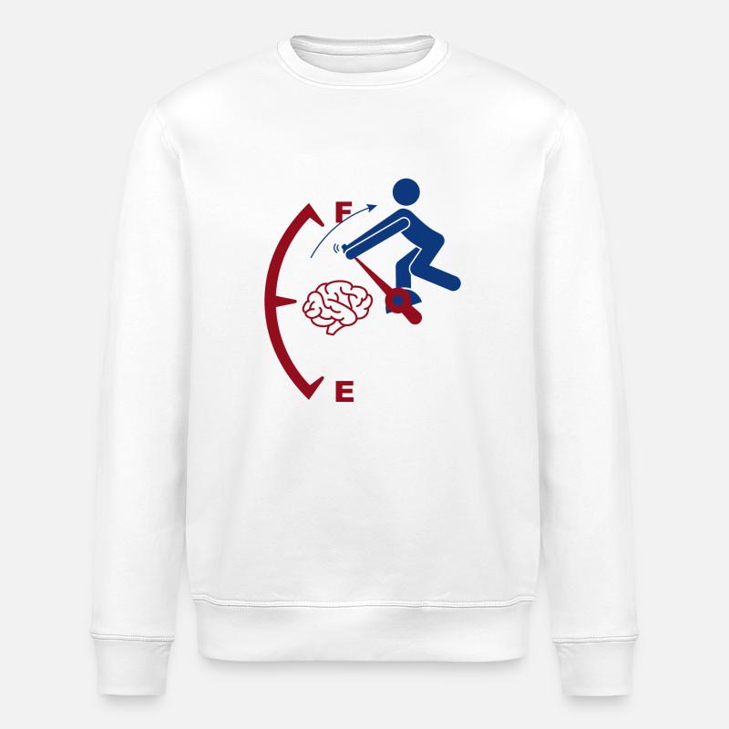 "Fuel Brain Loaded" - Stanley/Stella Unisex Bio-Sweatshirt ROLLER - Weiß