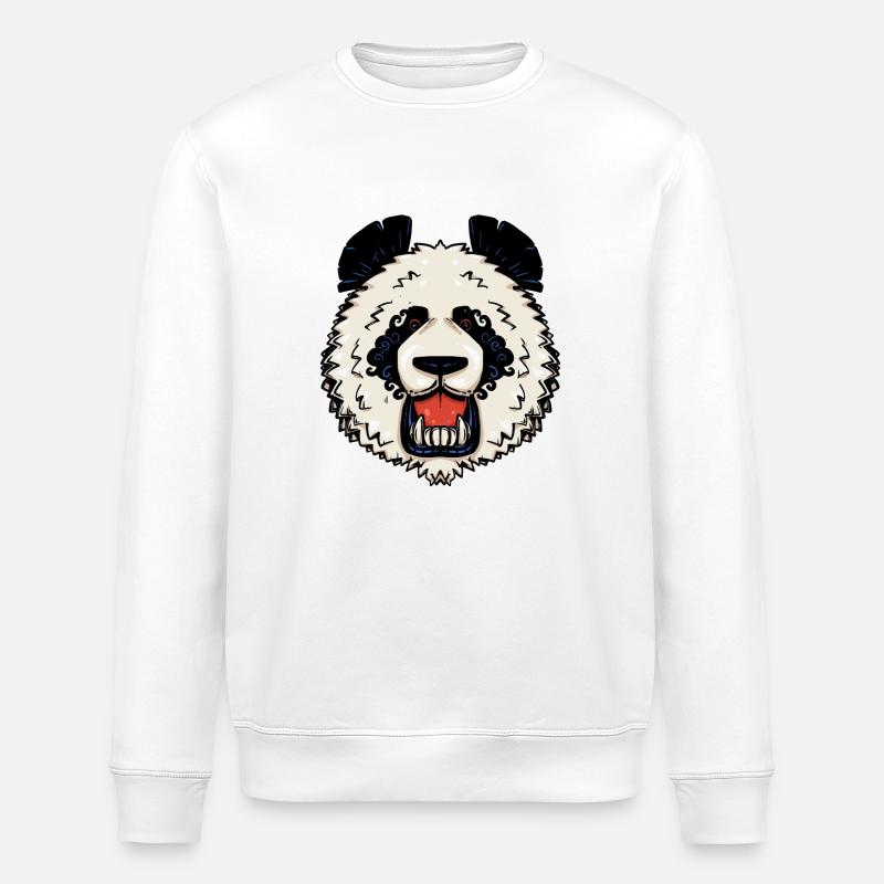 Stammes-Panda - Stanley/Stella Unisex Bio-Sweatshirt ROLLER - Weiß
