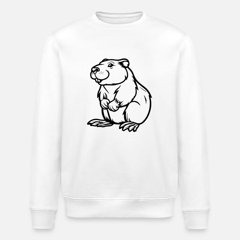 Hamster Bande Dessinée Animal - Sweat bio ROLLER Stanley/Stella Unisexe - blanc