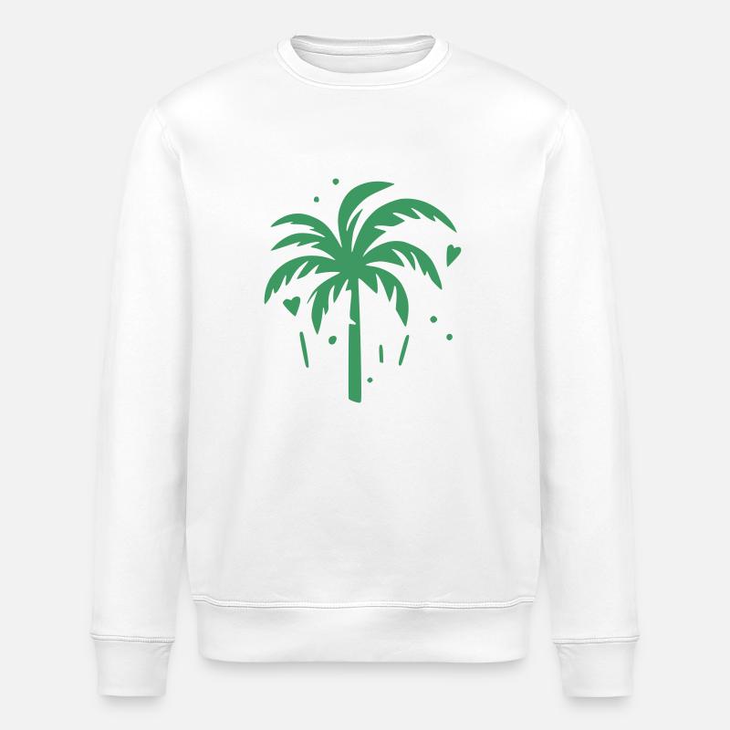 Palme mit Herzen - Stanley/Stella Unisex Bio-Sweatshirt ROLLER - Weiß