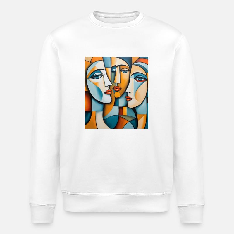 Abstraktes Porträt - Stanley/Stella Unisex Bio-Sweatshirt ROLLER - Weiß