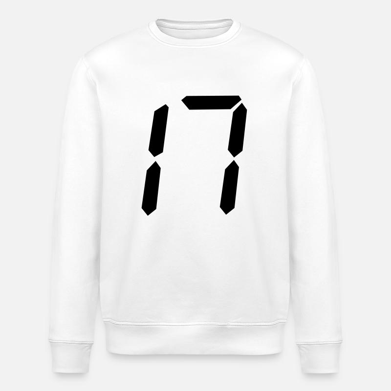 Digital number 17 - Stanley/Stella ROLLER Unisex Organic Sweatshirt - white