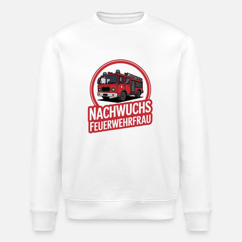 Young Firefighter – Gift Idea - Stanley/Stella ROLLER Unisex Organic Sweatshirt - white