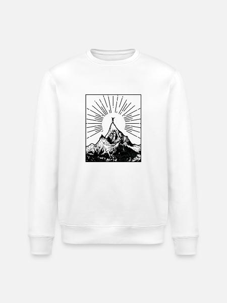 HIKING hiking mountain gift - Stanley/Stella ROLLER Unisex Organic Sweatshirt - white