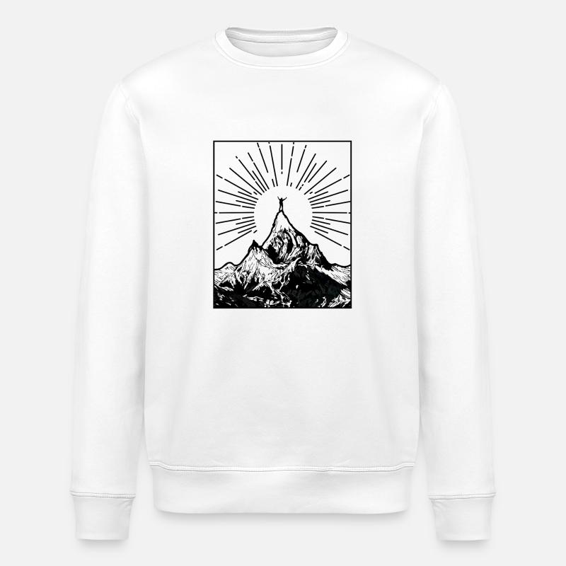 HIKING hiking mountain gift - Stanley/Stella ROLLER Unisex Organic Sweatshirt - white