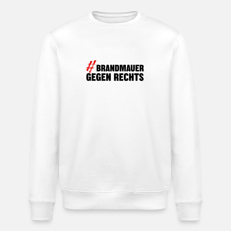 BRANDMAUER GEGEN RECHTS - Stanley/Stella Unisex Bio-Sweatshirt ROLLER - Weiß