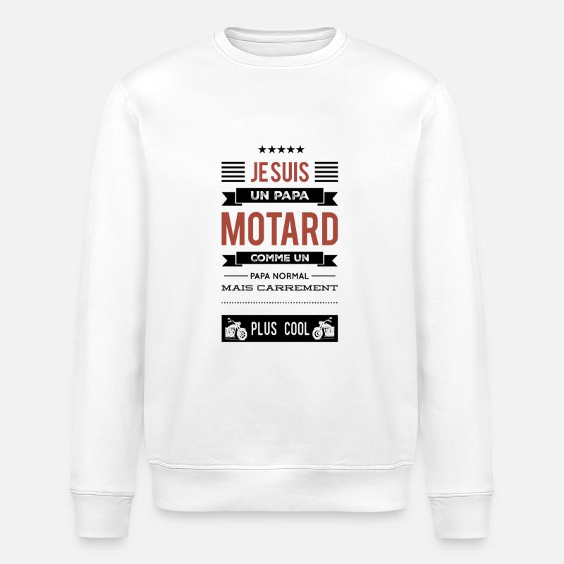 I'm a biker dad - Stanley/Stella ROLLER Unisex Organic Sweatshirt - white