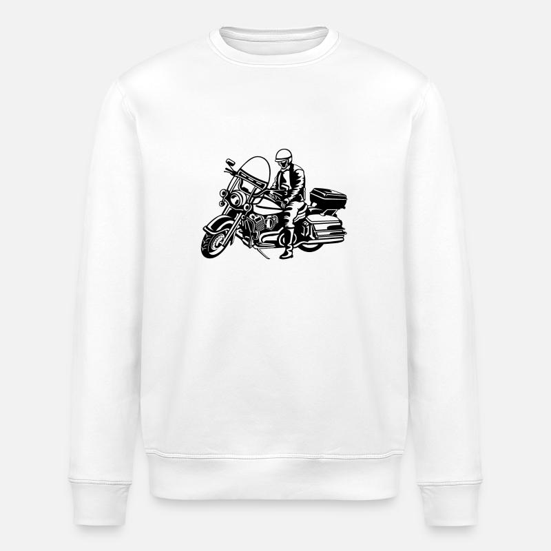 Chopper / moto 05_schwarz - Sweat bio ROLLER Stanley/Stella Unisexe - blanc