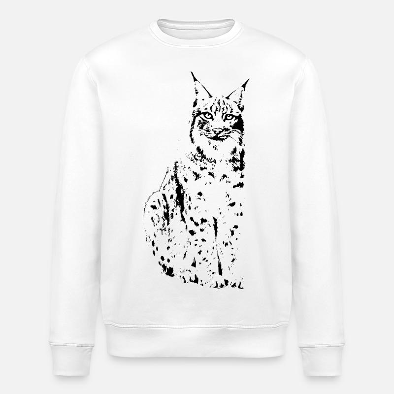 Chat Lynx chat sauvage - Sweat bio ROLLER Stanley/Stella Unisexe - blanc