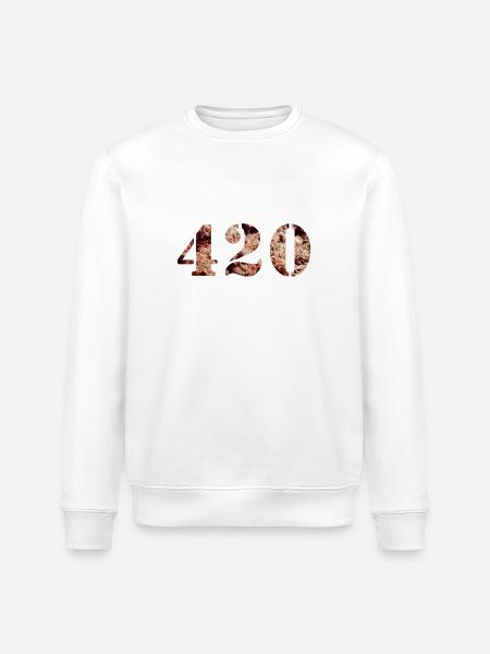 420 Weed - Stanley/Stella ROLLER Unisex Organic Sweatshirt - white