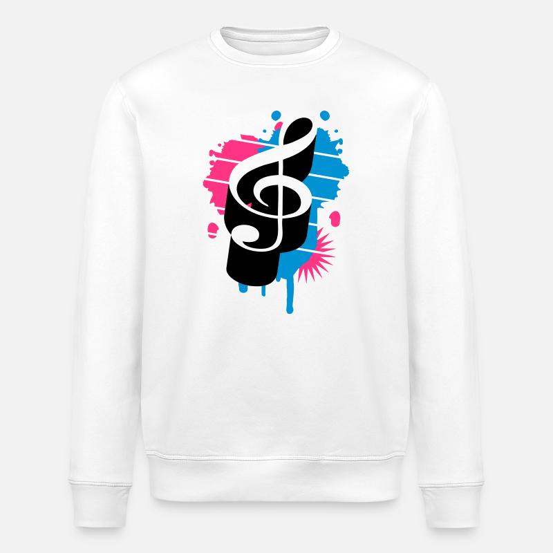Notenschlüssel als Graffiti - Stanley/Stella Unisex Bio-Sweatshirt ROLLER - Weiß