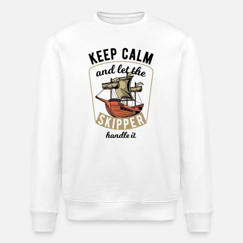 Keep Calm Sailing - Stanley/Stella Unisex Bio-Sweatshirt ROLLER - Weiß