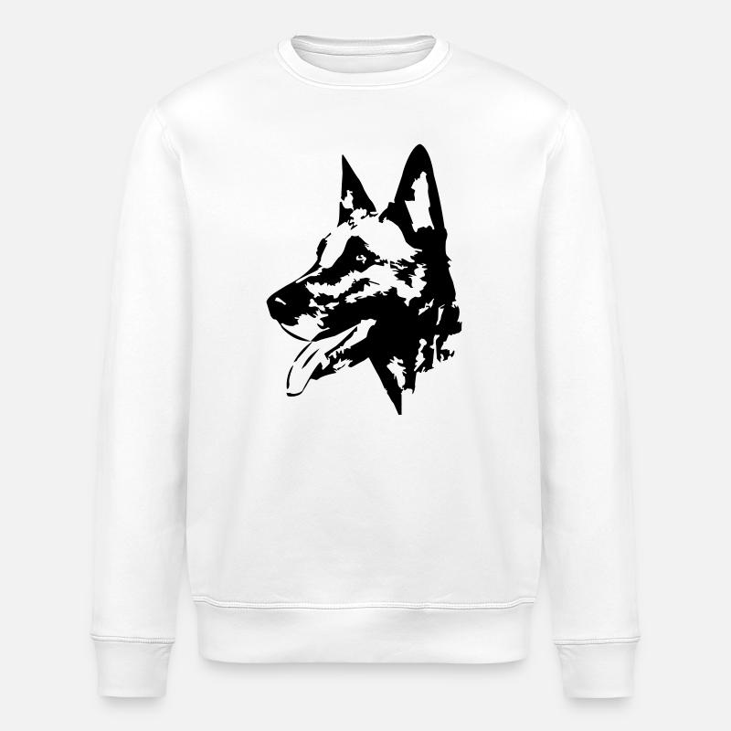 Malinois head - Stanley/Stella ROLLER Unisex Organic Sweatshirt - white