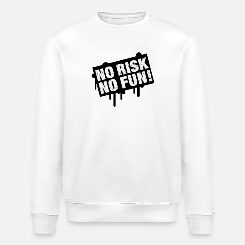 No Risk No Time Celebration Design - Stanley/Stella ROLLER Unisex Organic Sweatshirt - white