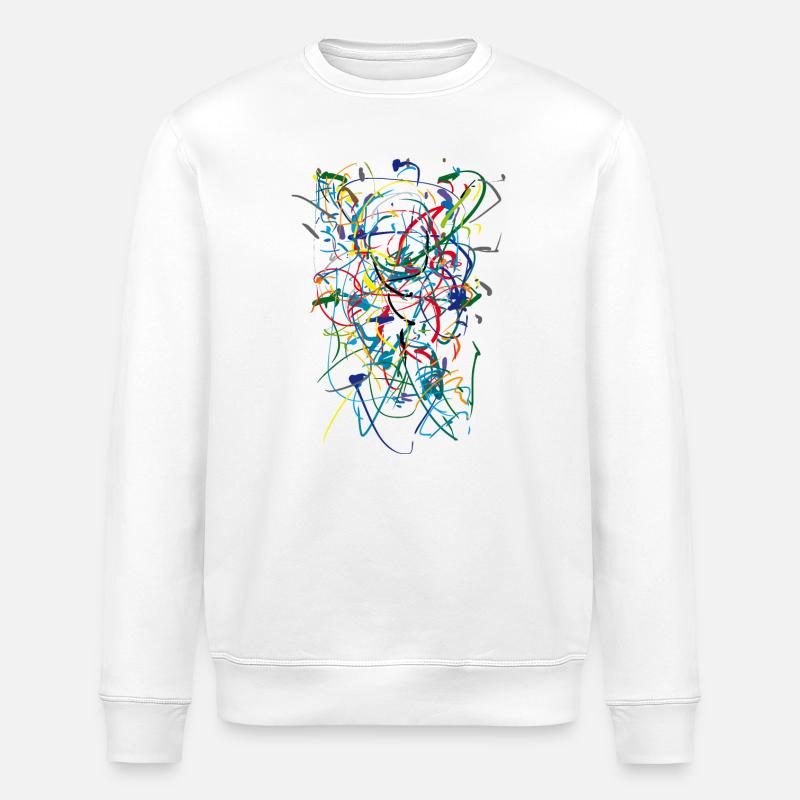 Abstract - Stanley/Stella ROLLER Unisex Organic Sweatshirt - white