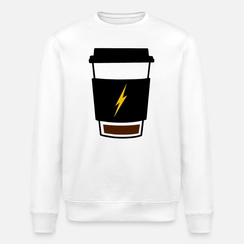 Café Battery faible - Sweat bio ROLLER Stanley/Stella Unisexe - blanc