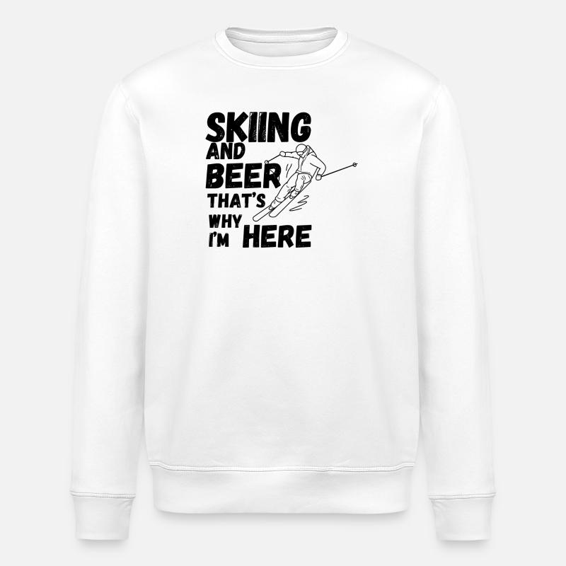 Skiing and Beer - Stanley/Stella Unisex Bio-Sweatshirt ROLLER - Weiß