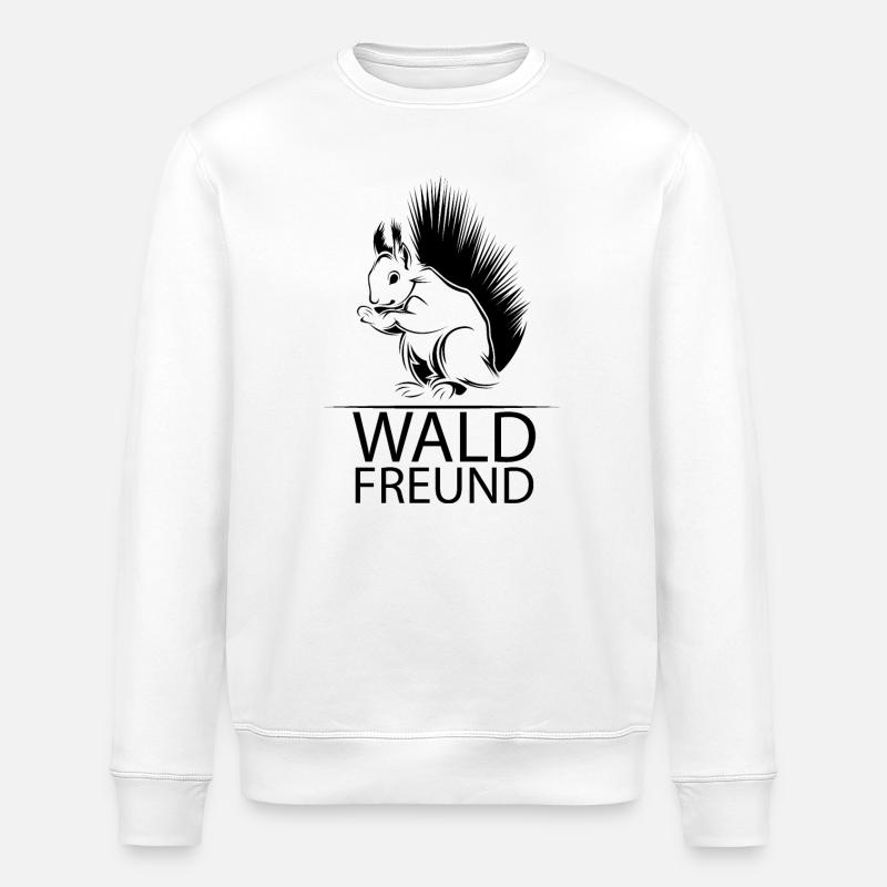 Waldfreund Eichhörnchen Wald Tiere Symbol Sprüche - Stanley/Stella Unisex Bio-Sweatshirt ROLLER - Weiß