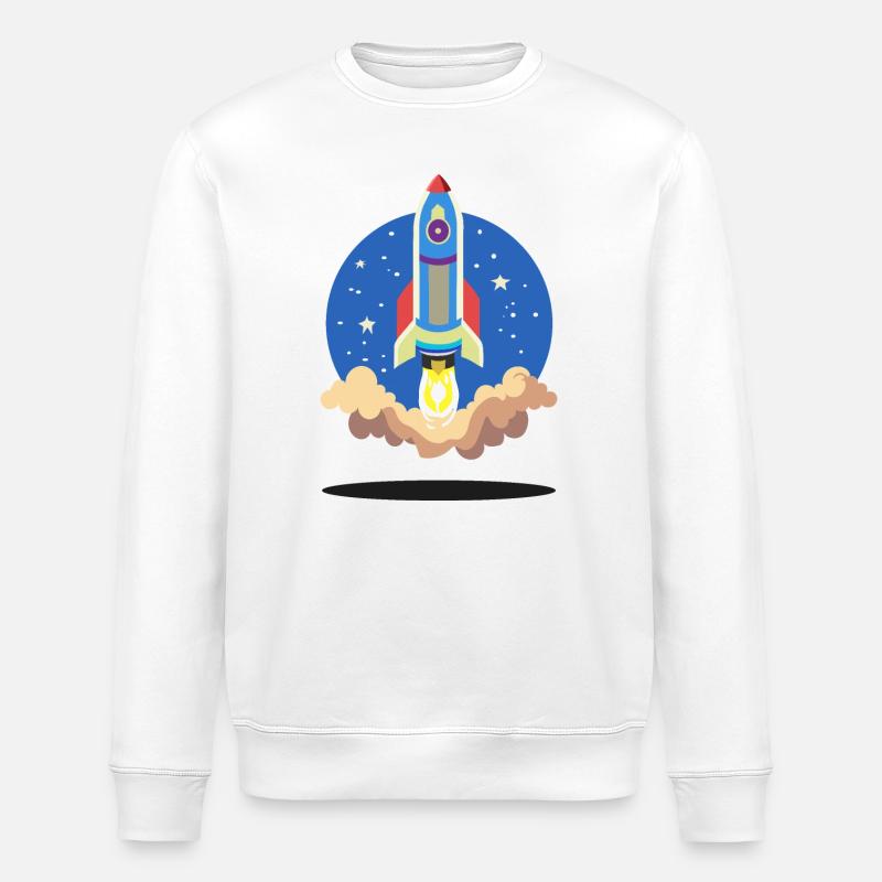 Raketenabschuss - Stanley/Stella Unisex Bio-Sweatshirt ROLLER - Weiß