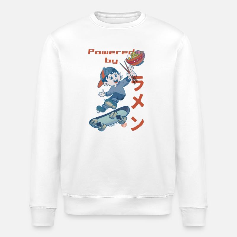 Powered by Ramen - Stanley/Stella Unisex Bio-Sweatshirt ROLLER - Weiß