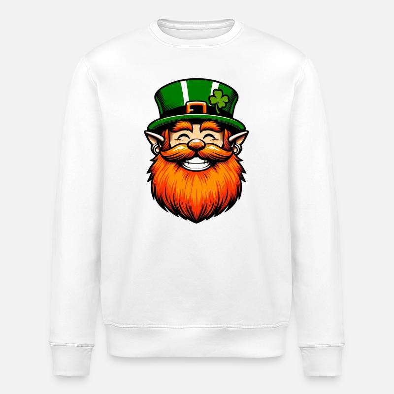Irischer Kobold Irland - Stanley/Stella Unisex Bio-Sweatshirt ROLLER - Weiß