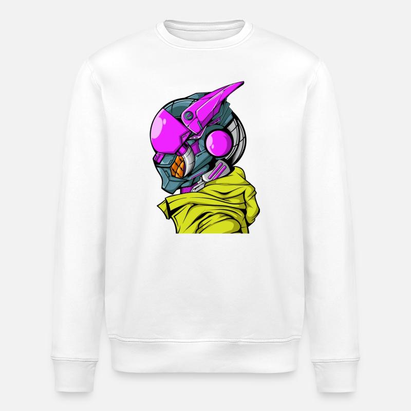 Cyberpunk Cyborg Robot - Stanley/Stella Unisex Bio-Sweatshirt ROLLER - Weiß